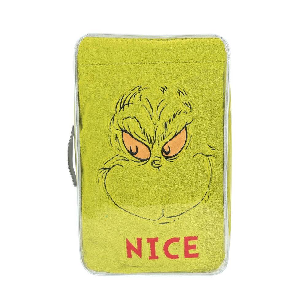 NEW DEPARTMENT 56 grinch family-sized snow throw blanket in green